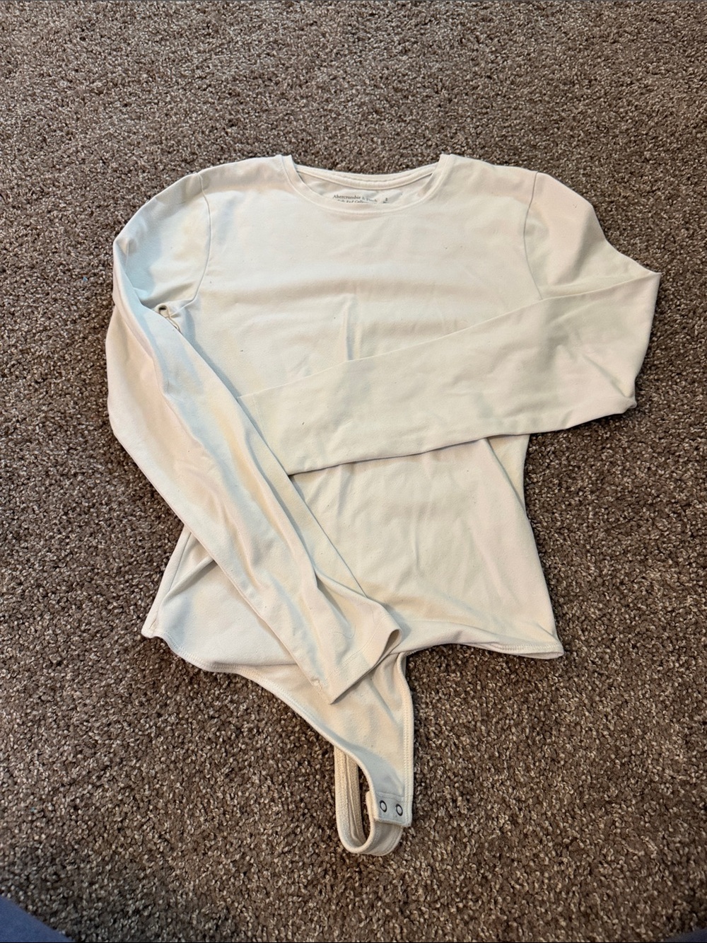 Abercrombie & Fitch Cream Crew Neck Bodysuit